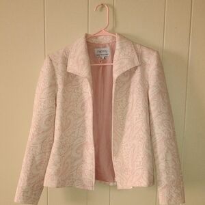Elegant Light Pink Paisley Blazer